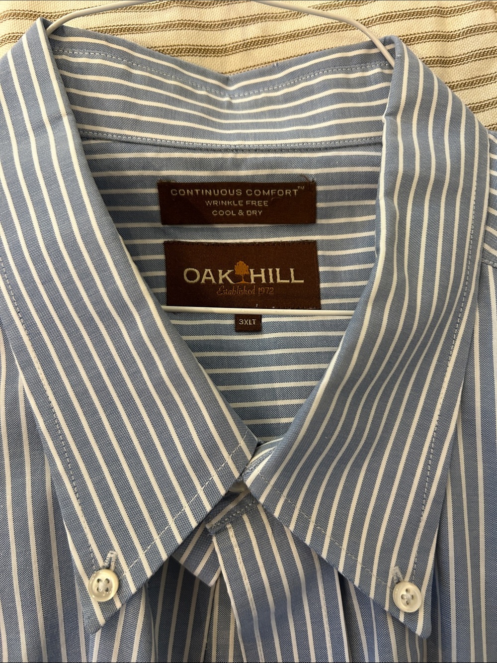 Oak Hill Blue Stripe Men’s Button-Down Shirt - Picture 4 of 4